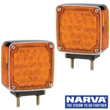 Narva Model 54 LED Front & Side Direction Indicator Lamps with Chrome Housing - Double Bolt Mount